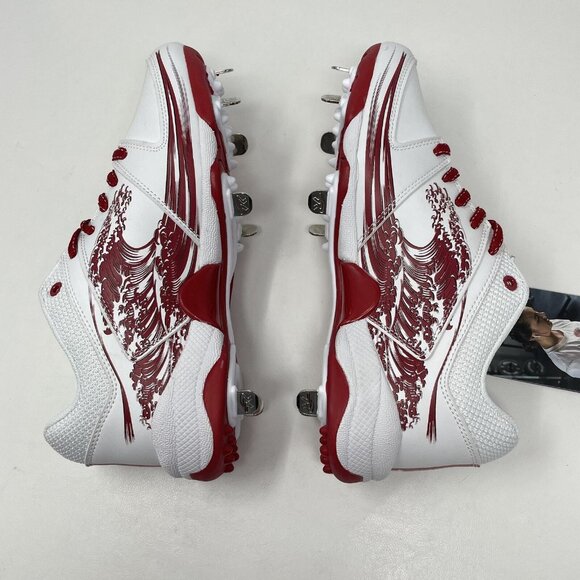 Ringor Flite Spikes Softball Metal‎ Cleats Womens 8.5 Rising Tide White Red New - Picture 7 of 9